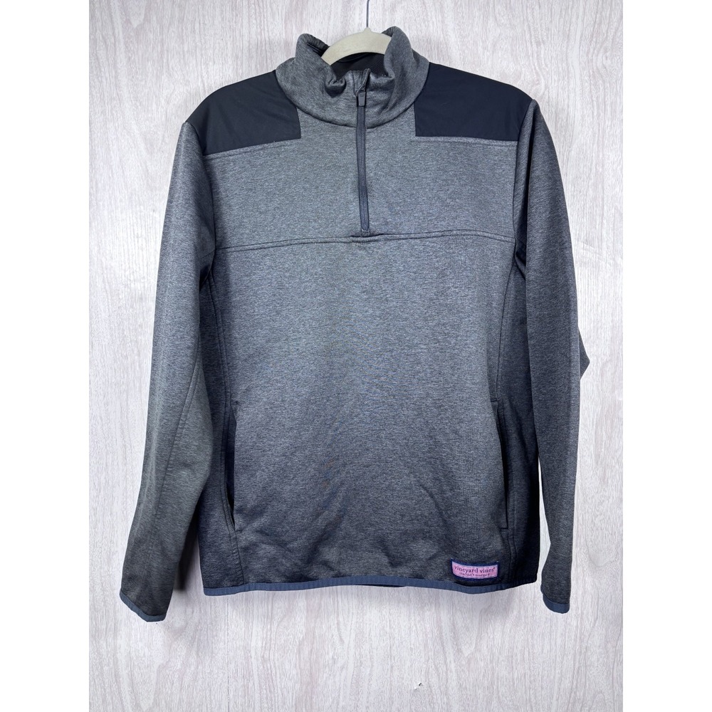 Vineyard Vines Shep Shirt Men's S Gray Fleece 1/4 Zip Preppy Coastal Classic